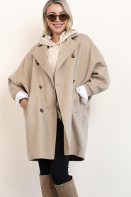 Alter Ego |  Wool coat Valery | beige | Picture 5