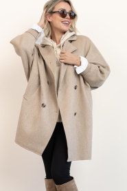 Alter Ego |  Wool coat Valery | beige | Picture 6