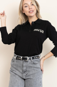 Copenhagen Muse |  Sweater with rhinestones Veran | black | Picture 4