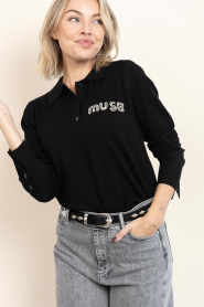 Copenhagen Muse |  Sweater with rhinestones Veran | black | Picture 7