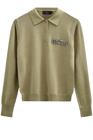 Copenhagen Muse |  Sweater with rhinestones Veran | green | Picture 1