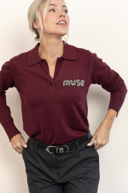 Copenhagen Muse |  Sweater with righnstones Veran | burgundy | Picture 4