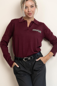 Copenhagen Muse |  Sweater with righnstones Veran | burgundy | Picture 5