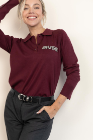 Copenhagen Muse |  Sweater with righnstones Veran | burgundy | Picture 6