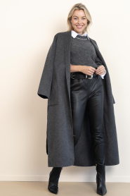 Copenhagen Muse |  Soft sweater with righnestones Ibra | grey | Picture 3