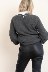 Copenhagen Muse |  Soft sweater with righnestones Ibra | grey | Picture 6
