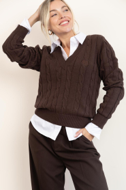 Copenhagen Muse |  Soft cable sweater Kotom | brown | Picture 4