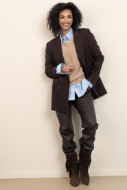 Copenhagen Muse |  Double breasted blazer Tailor | brown | Picture 3