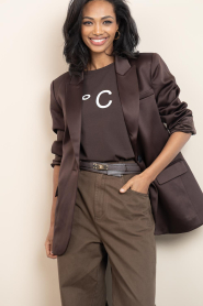 Copenhagen Muse |  Satin blazer Shine | brown | Picture 2