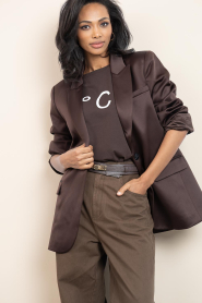 Copenhagen Muse |  Satin blazer Shine | brown | Picture 5
