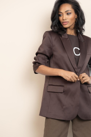 Copenhagen Muse |  Satin blazer Shine | brown | Picture 6