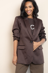 Copenhagen Muse |  Satin blazer Shine | brown | Picture 7