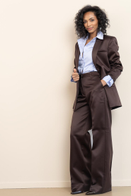 Copenhagen Muse |  Satin blazer Shine | brown | Picture 4