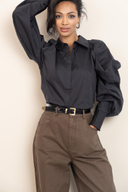 Copenhagen Muse |  Blouse with puffed sleeves Sophie | black | Picture 2
