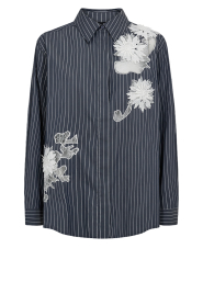 Copenhagen Muse |  Blouse with lace details Shir | grey | Picture 1