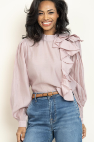 Copenhagen Muse |  Lyocell top met ruches Molly | pink | Picture 2