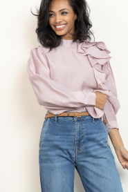 Copenhagen Muse |  Lyocell top met ruches Molly | pink | Picture 4