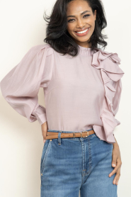 Copenhagen Muse |  Lyocell top met ruches Molly | pink | Picture 5