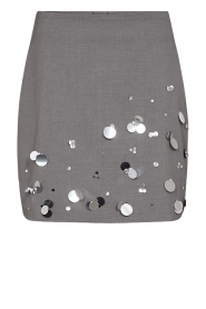 Copenhagen Muse |  Mini skirt with sequins Tailor | grey | Picture 1