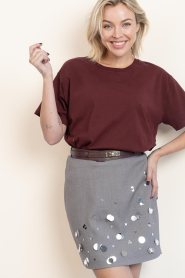 Copenhagen Muse |  Mini skirt with sequins Tailor | grey | Picture 6