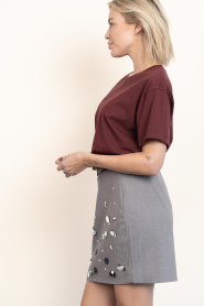 Copenhagen Muse |  Mini skirt with sequins Tailor | grey | Picture 7