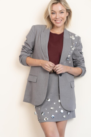Copenhagen Muse |  Blazer with sequins Tailor | grey | Picture 2
