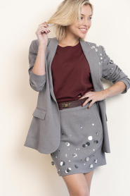 Copenhagen Muse |  Blazer with sequins Tailor | grey | Picture 4