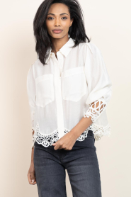 Copenhagen Muse | Lyocell cropped blouse Molly | naturel | Afbeelding 6
