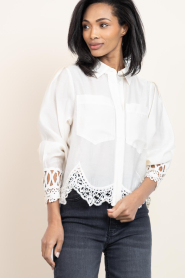 Copenhagen Muse | Lyocell cropped blouse Molly | naturel | Afbeelding 7