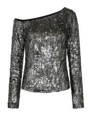 Copenhagen Muse |  One-shoulder top with sequins Sequince | silver | Picture 1