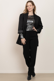 Copenhagen Muse |  One-shoulder top with sequins Sequince | silver | Picture 3