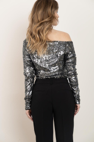 Copenhagen Muse |  One-shoulder top with sequins Sequince | silver | Picture 6