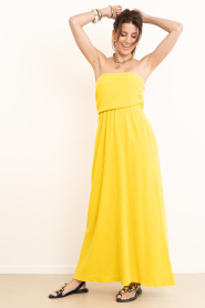 Speezys |  Terry strapless maxi dress Fien | yellow | Picture 6