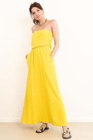 Speezys |  Terry strapless maxi dress Fien | yellow | Picture 7