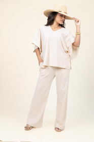 Speezys |  Terry wide leg pants Mel | natural | Picture 2