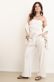 Speezys | Terry wide leg broek Mel | naturel | Afbeelding 3