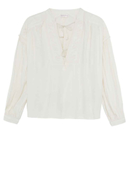 Maison Hotel |  Viscose top with embroidery Vega | natural | Picture 1
