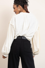 Maison Hotel |  Viscose top with embroidery Vega | natural | Picture 8