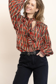 Maison Hotel |  Cotton shawl with lurex Claude | brown | Picture 2