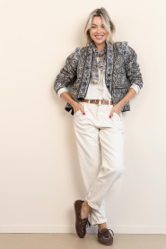 Maison Hotel |  Padded jacket with embroidery Sugata | blue | Picture 3