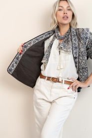Maison Hotel |  Padded jacket with embroidery Sugata | blue | Picture 4