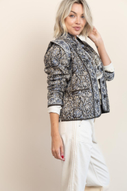 Maison Hotel |  Padded jacket with embroidery Sugata | blue | Picture 5