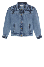 Maison Hotel |  Denim jacket with embroidery Wesley | blue | Picture 1