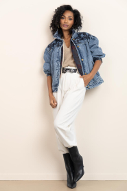 Maison Hotel |  Denim jacket with embroidery Wesley | blue | Picture 3
