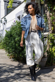 Maison Hotel |  Denim jacket with embroidery Wesley | blue | Picture 6