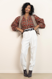 Maison Hotel |  Blouse with lurex Etta | brown | Picture 3
