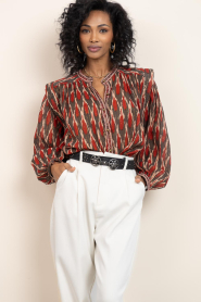 Maison Hotel |  Blouse with lurex Etta | brown | Picture 4