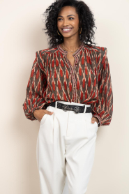 Maison Hotel |  Blouse with lurex Etta | brown | Picture 5