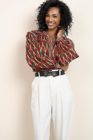 Maison Hotel |  Blouse with lurex Etta | brown | Picture 6