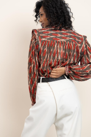 Maison Hotel |  Blouse with lurex Etta | brown | Picture 8